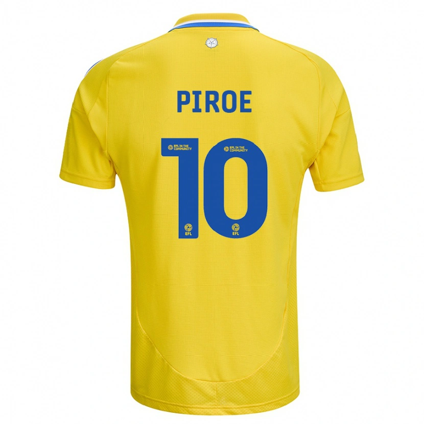 Danxen Dames Joël Piroe #10 Geel Blauw Uitshirt Uittenue 2024/25 T-Shirt