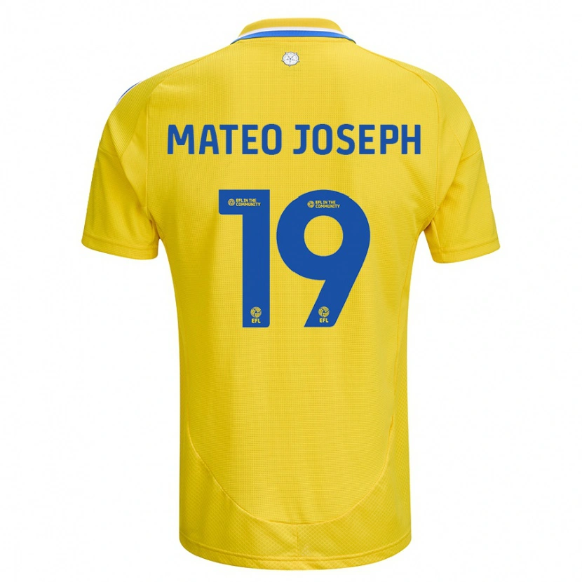 Danxen Dames Mateo Joseph #19 Geel Blauw Uitshirt Uittenue 2024/25 T-Shirt