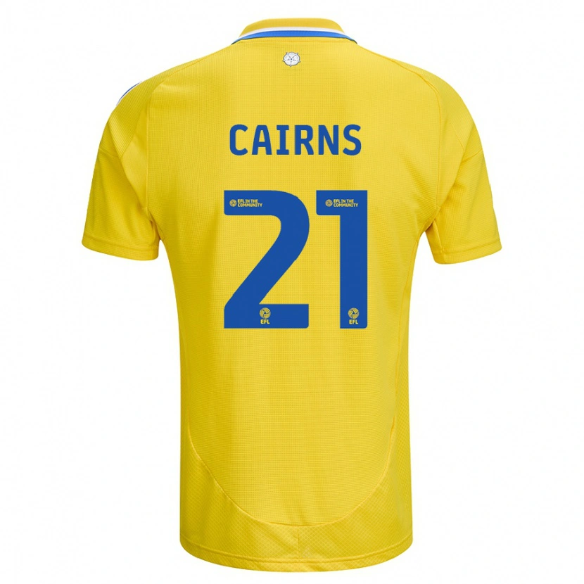 Danxen Dames Alex Cairns #21 Geel Blauw Uitshirt Uittenue 2024/25 T-Shirt