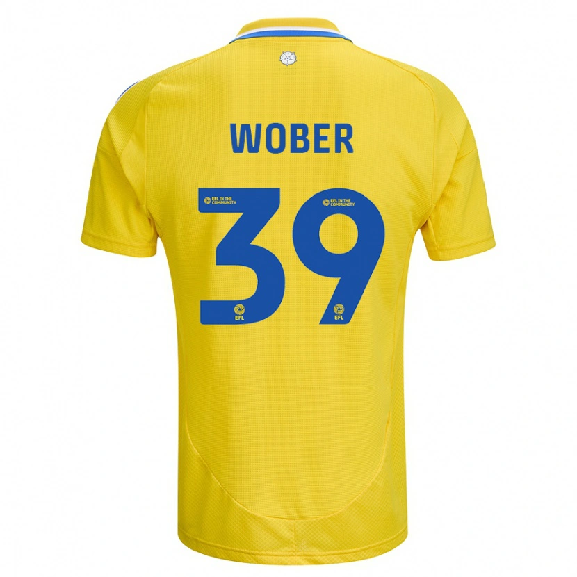 Danxen Dames Maximilian Wöber #39 Geel Blauw Uitshirt Uittenue 2024/25 T-Shirt