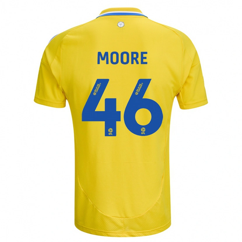 Danxen Dames Kris Moore #46 Geel Blauw Uitshirt Uittenue 2024/25 T-Shirt