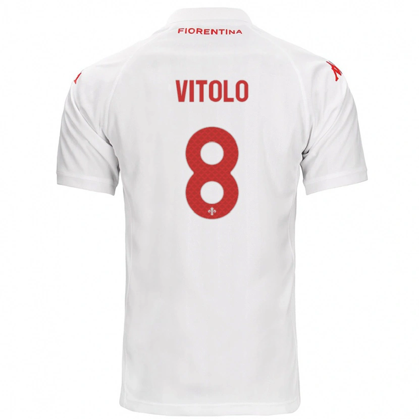 Danxen Dames Federico Vitolo #8 Wit Uitshirt Uittenue 2024/25 T-Shirt