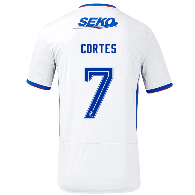 Danxen Dames Óscar Cortés #7 Wit Blauw Uitshirt Uittenue 2024/25 T-Shirt