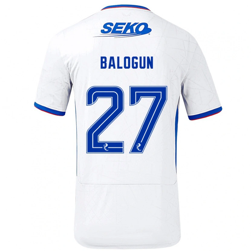 Danxen Dames Leon Balogun #27 Wit Blauw Uitshirt Uittenue 2024/25 T-Shirt