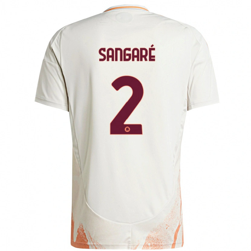 Danxen Dames Buba Sangaré #2 Crème Wit Oranje Uitshirt Uittenue 2024/25 T-Shirt