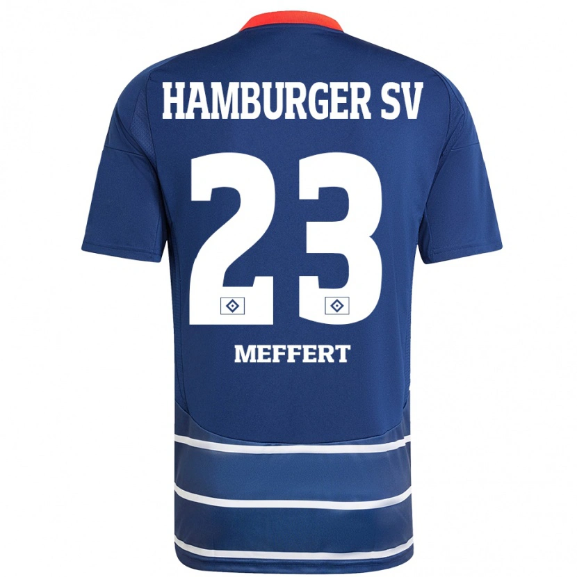 Danxen Dames Jonas Meffert #23 Donkerblauw Uitshirt Uittenue 2024/25 T-Shirt