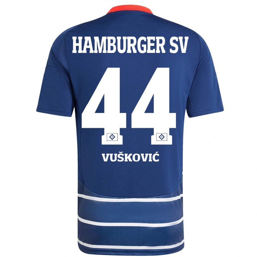 Danxen Dames Mario Vuskovic #44 Donkerblauw Uitshirt Uittenue 2024/25 T-Shirt