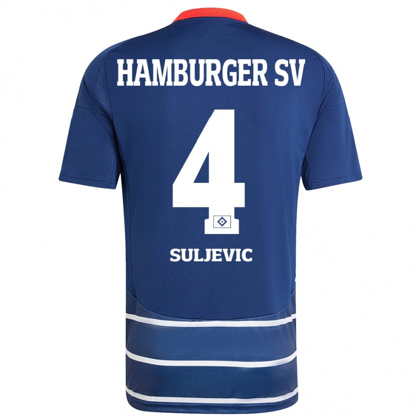 Danxen Dames Almin Suljevic #4 Donkerblauw Uitshirt Uittenue 2024/25 T-Shirt