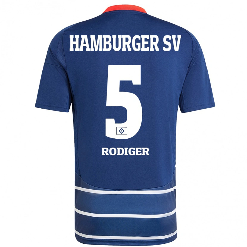 Danxen Dames Philipp Rödiger #5 Donkerblauw Uitshirt Uittenue 2024/25 T-Shirt