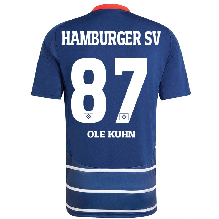 Danxen Dames Niklas Ole Kühn #87 Donkerblauw Uitshirt Uittenue 2024/25 T-Shirt