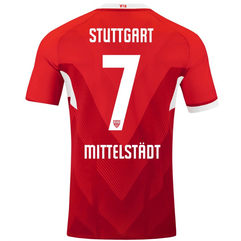 Danxen Dames Maximilian Mittelstädt #7 Rood Wit Uitshirt Uittenue 2024/25 T-Shirt