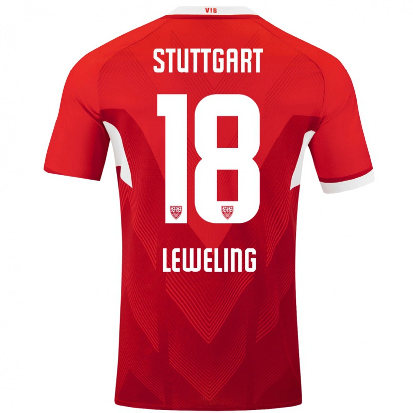 Danxen Dames Jamie Leweling #18 Rood Wit Uitshirt Uittenue 2024/25 T-Shirt