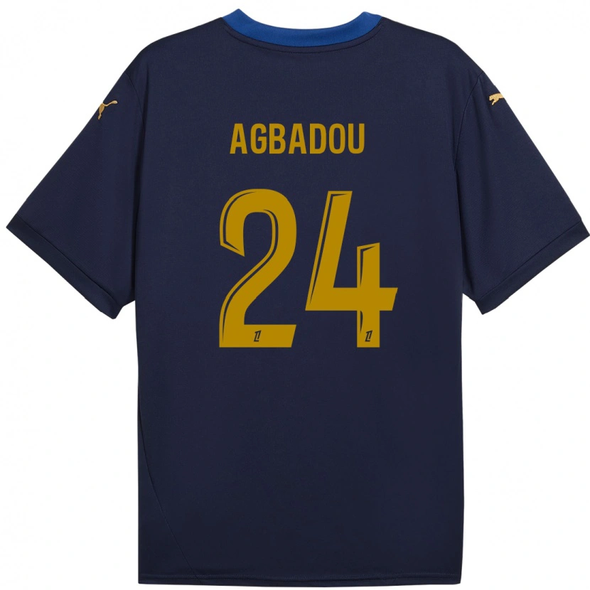 Danxen Dames Emmanuel Agbadou #24 Marineblauw Goud Uitshirt Uittenue 2024/25 T-Shirt