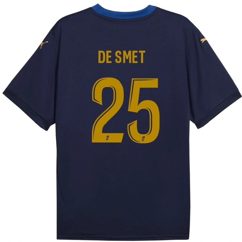 Danxen Dames Thibault De Smet #25 Marineblauw Goud Uitshirt Uittenue 2024/25 T-Shirt