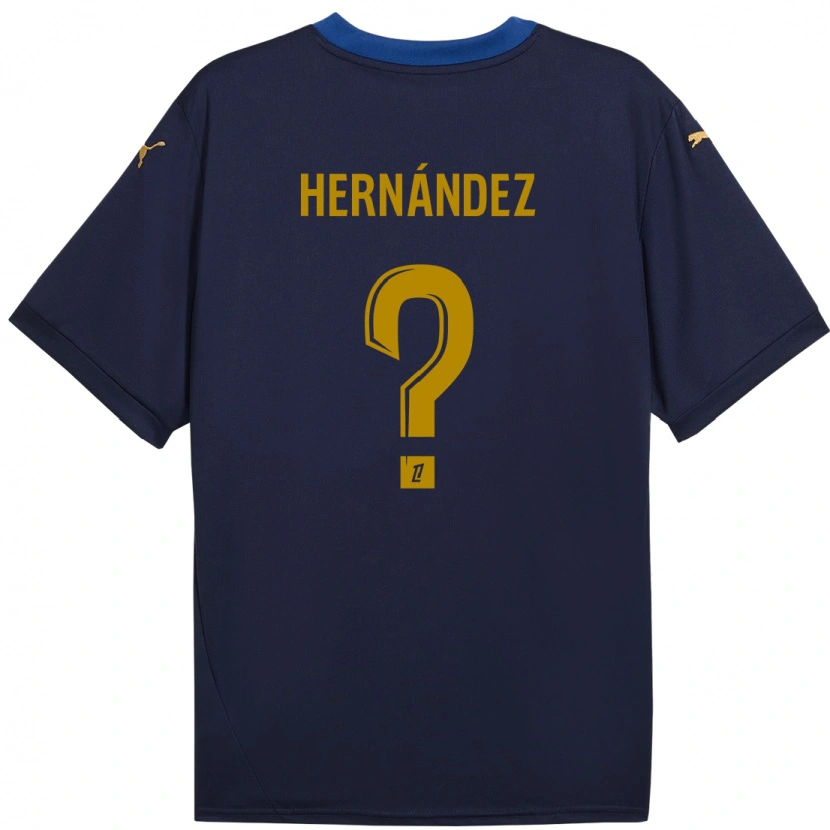 Danxen Dames Melvin Hernández #0 Marineblauw Goud Uitshirt Uittenue 2024/25 T-Shirt