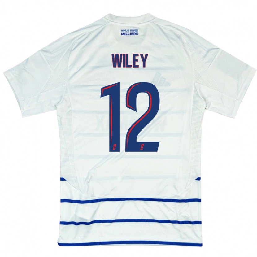 Danxen Dames Caleb Wiley #12 Wit Blauw Uitshirt Uittenue 2024/25 T-Shirt