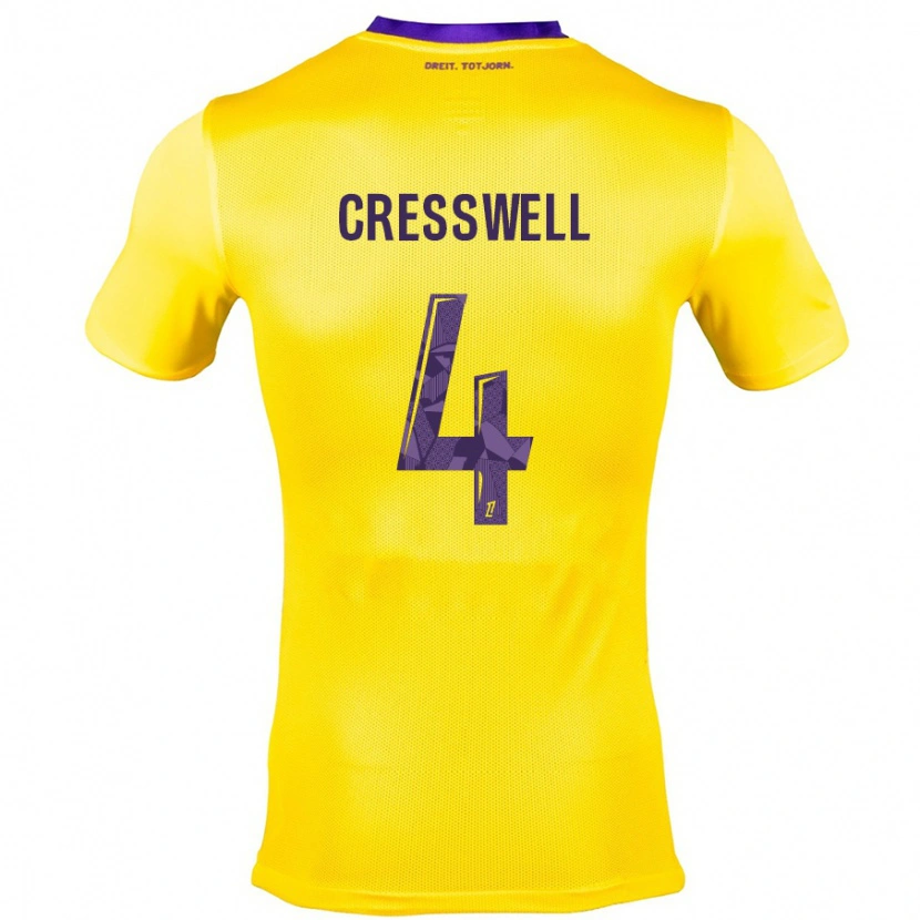 Danxen Dames Charlie Cresswell #4 Geel Paars Uitshirt Uittenue 2024/25 T-Shirt