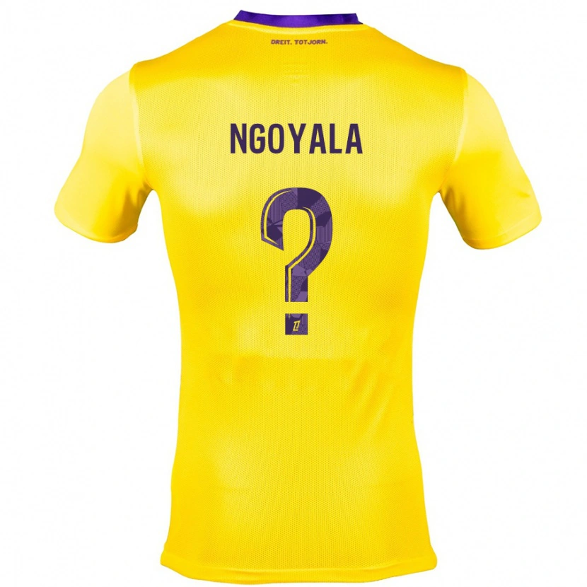 Danxen Dames Frédéric Efuele Ngoyala #0 Geel Paars Uitshirt Uittenue 2024/25 T-Shirt