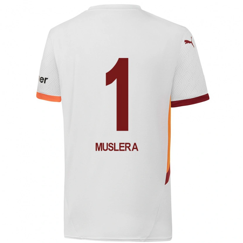 Danxen Dames Fernando Muslera #1 Wit Geel Rood Uitshirt Uittenue 2024/25 T-Shirt