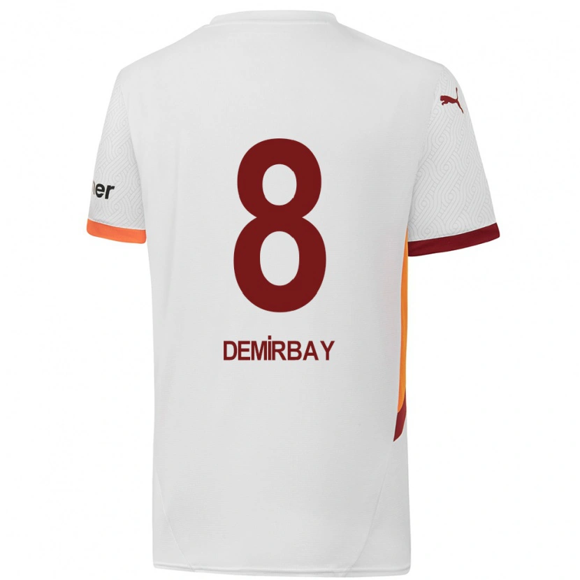 Danxen Dames Kerem Demirbay #8 Wit Geel Rood Uitshirt Uittenue 2024/25 T-Shirt