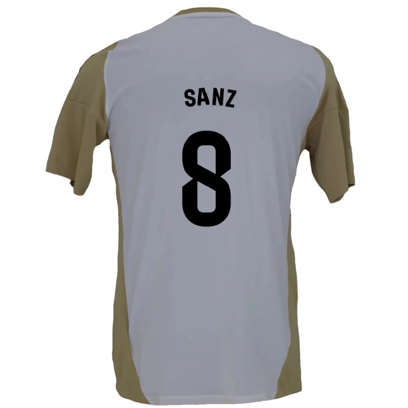 Danxen Dames Álvaro Sanz #8 Bruin Wit Uitshirt Uittenue 2024/25 T-Shirt