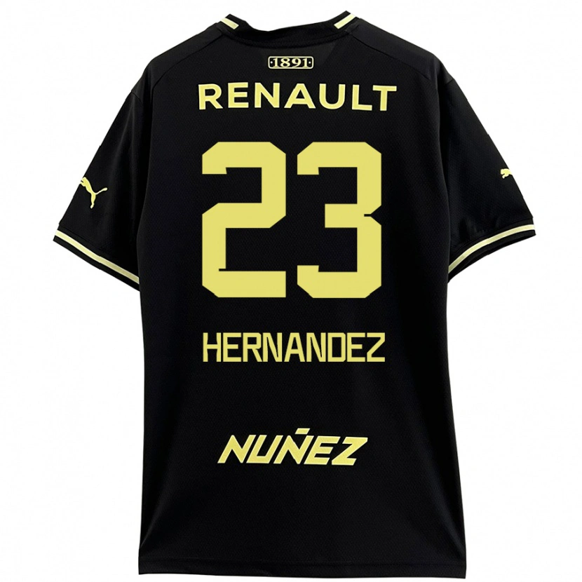 Danxen Dames Abel Hernández #23 Zwart Geel Uitshirt Uittenue 2024/25 T-Shirt