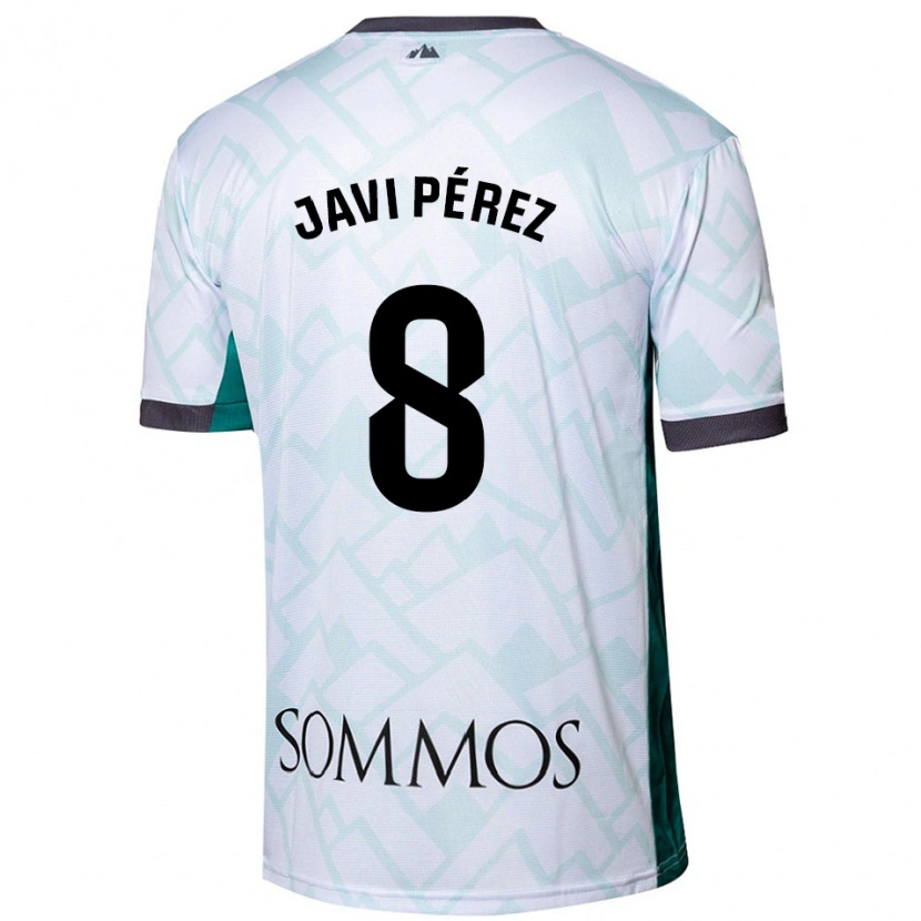 Danxen Dames Javi Pérez #8 Wit Groen Uitshirt Uittenue 2024/25 T-Shirt