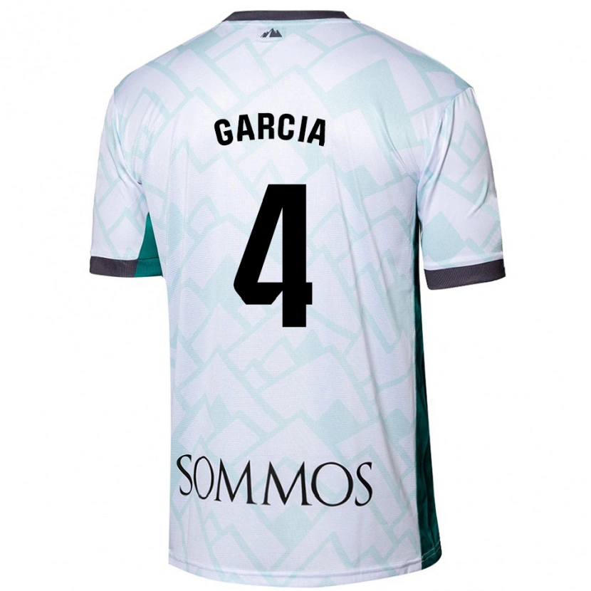 Danxen Dames Nacho García #4 Wit Groen Uitshirt Uittenue 2024/25 T-Shirt