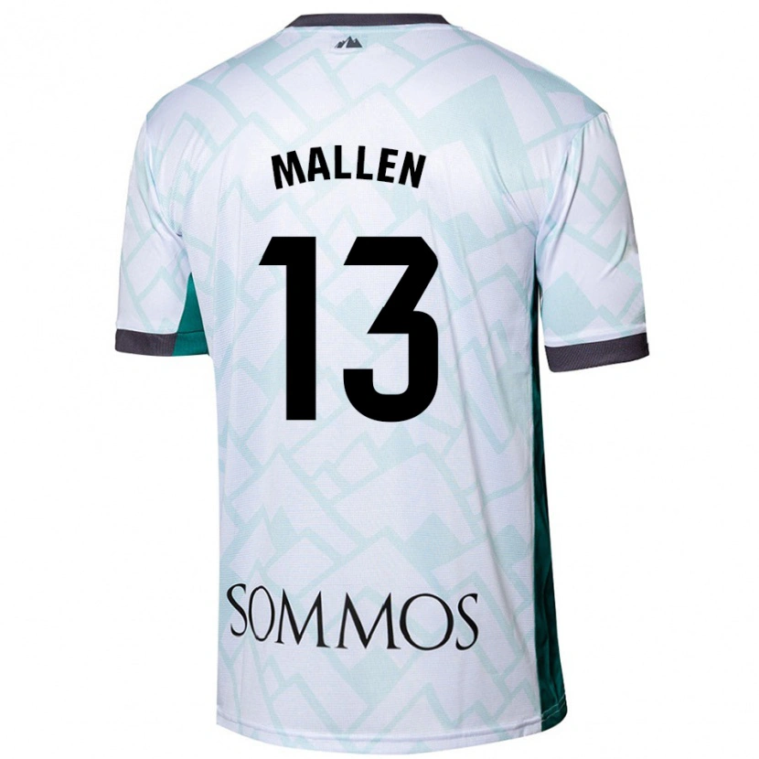 Danxen Dames Lucía Mallén #13 Wit Groen Uitshirt Uittenue 2024/25 T-Shirt