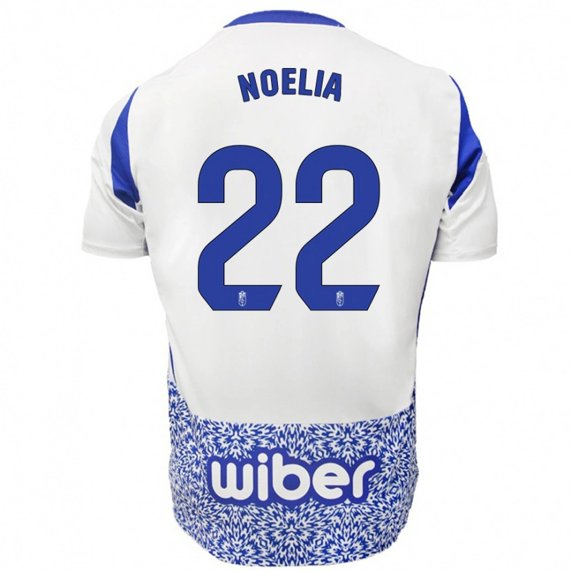 Danxen Dames Noelia Salas Mullens #22 Wit Blauw Uitshirt Uittenue 2024/25 T-Shirt