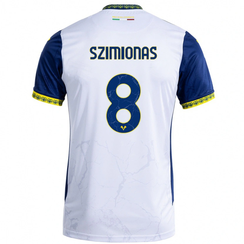 Danxen Dames Luca Szimionaș #8 Witblauw Uitshirt Uittenue 2024/25 T-Shirt