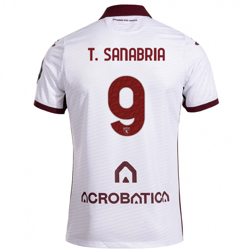 Danxen Dames Antonio Sanabria #9 Wit Kastanjebruin Uitshirt Uittenue 2024/25 T-Shirt