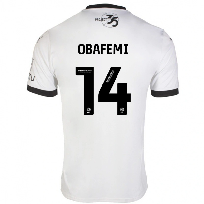 Danxen Dames Michael Obafemi #14 Wit Zwart Uitshirt Uittenue 2024/25 T-Shirt