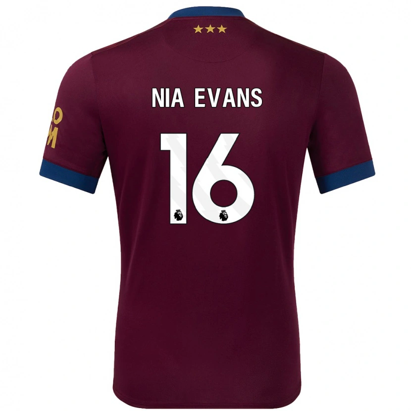 Danxen Dames Nia Evans #16 Bruin Uitshirt Uittenue 2024/25 T-Shirt