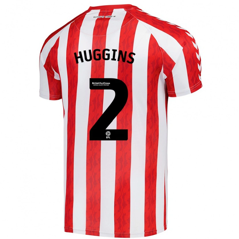 Danxen Kinderen Niall Huggins #2 Rood Wit Thuisshirt Thuistenue 2024/25 T-Shirt