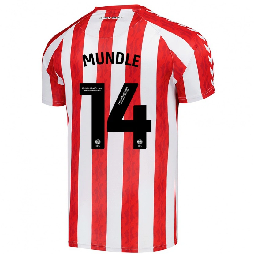 Danxen Kinderen Romaine Mundle #14 Rood Wit Thuisshirt Thuistenue 2024/25 T-Shirt