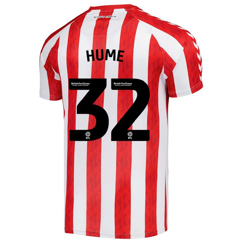 Danxen Kinderen Trai Hume #32 Rood Wit Thuisshirt Thuistenue 2024/25 T-Shirt