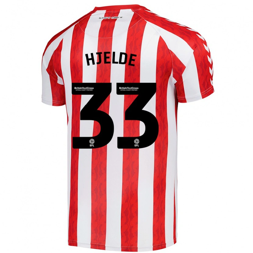 Danxen Kinderen Leo Fuhr Hjelde #33 Rood Wit Thuisshirt Thuistenue 2024/25 T-Shirt