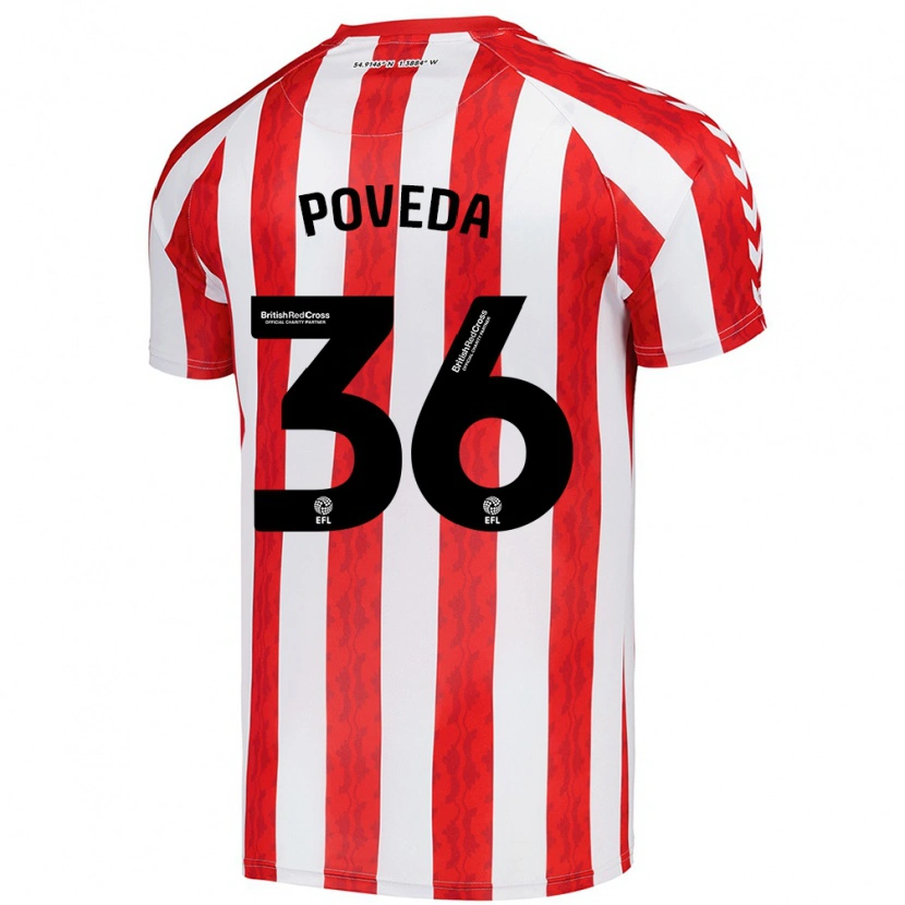 Danxen Kinderen Ian Poveda #36 Rood Wit Thuisshirt Thuistenue 2024/25 T-Shirt