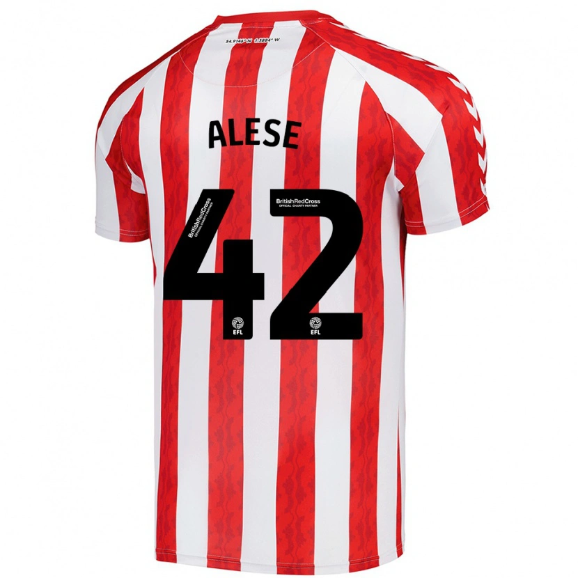 Danxen Kinderen Aji Alese #42 Rood Wit Thuisshirt Thuistenue 2024/25 T-Shirt