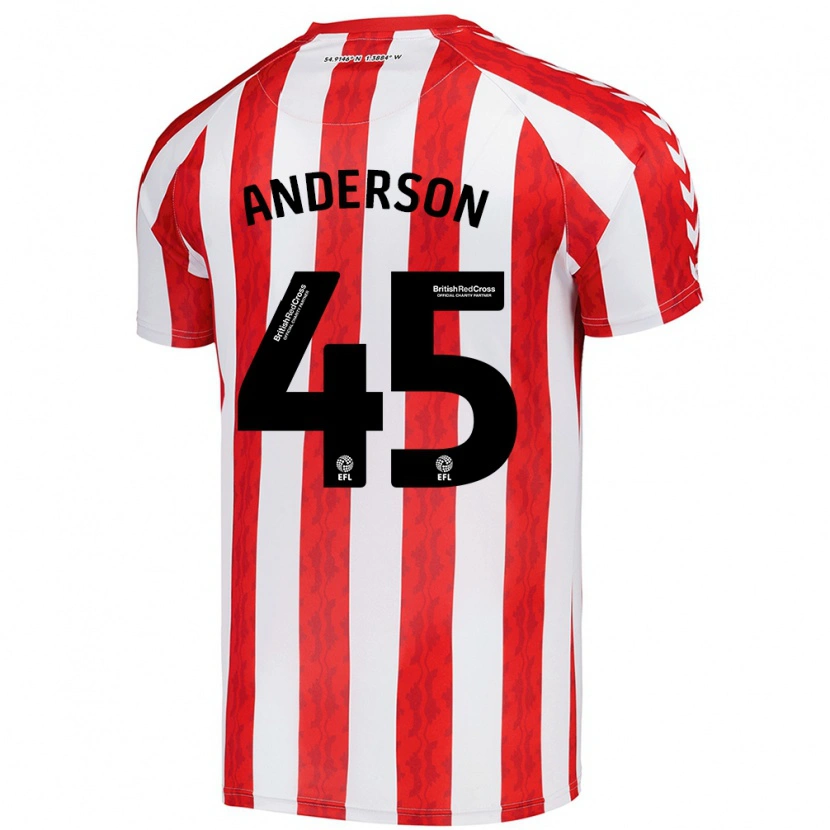 Danxen Kinderen Joe Anderson #45 Rood Wit Thuisshirt Thuistenue 2024/25 T-Shirt