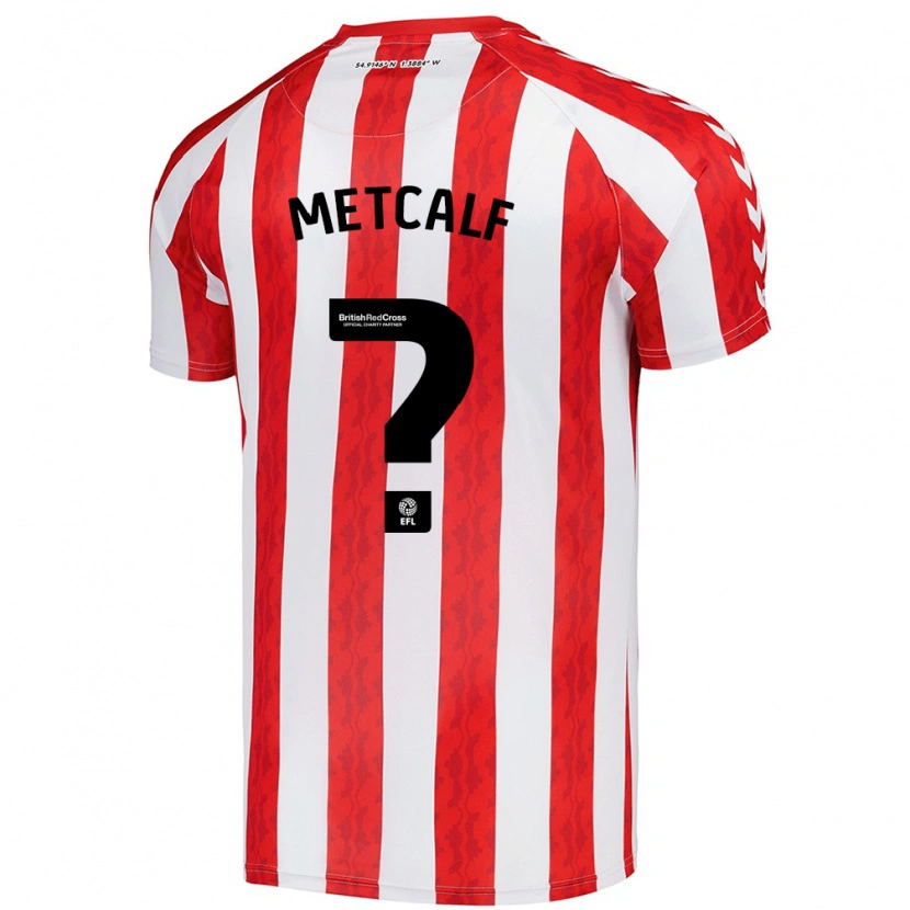 Danxen Kinderen Ben Metcalf #0 Rood Wit Thuisshirt Thuistenue 2024/25 T-Shirt