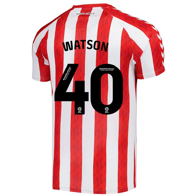 Danxen Kinderen Tom Watson #40 Rood Wit Thuisshirt Thuistenue 2024/25 T-Shirt