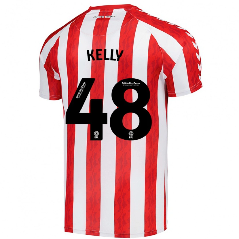 Danxen Kinderen Caden Kelly #48 Rood Wit Thuisshirt Thuistenue 2024/25 T-Shirt