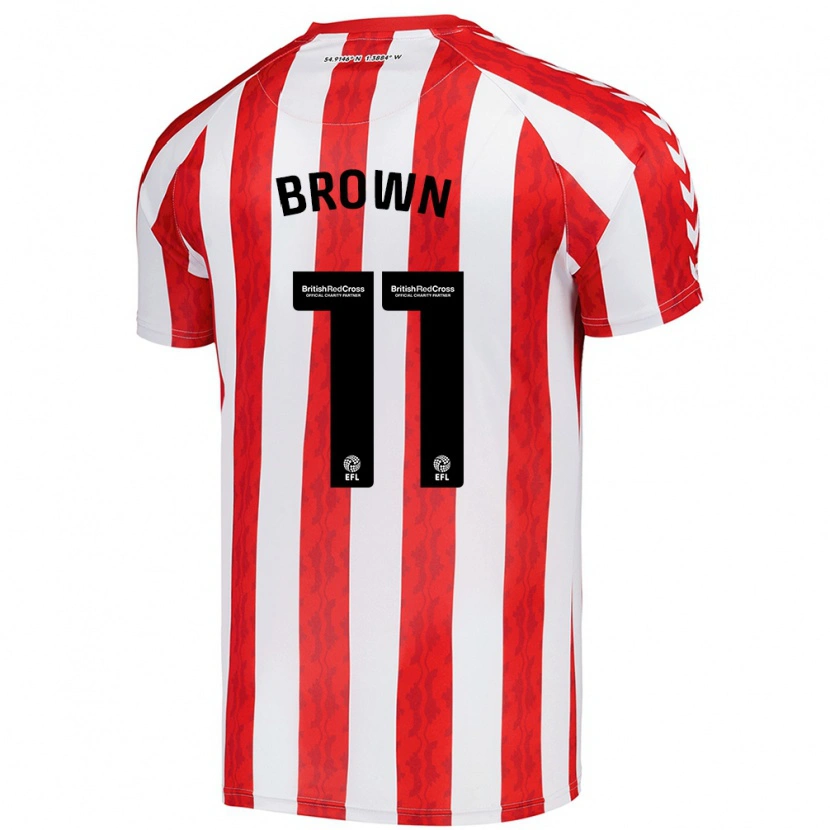 Danxen Kinderen Jessica Brown #11 Rood Wit Thuisshirt Thuistenue 2024/25 T-Shirt