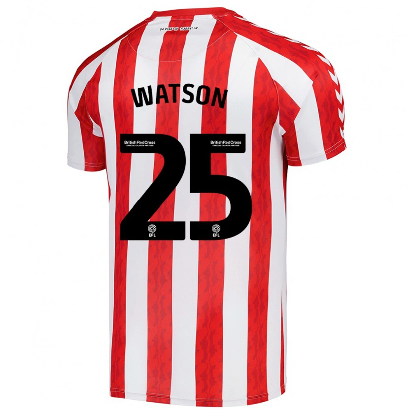 Danxen Kinderen Katy Watson #25 Rood Wit Thuisshirt Thuistenue 2024/25 T-Shirt