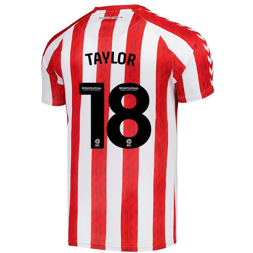 Danxen Kinderen Ellis Taylor #18 Rood Wit Thuisshirt Thuistenue 2024/25 T-Shirt