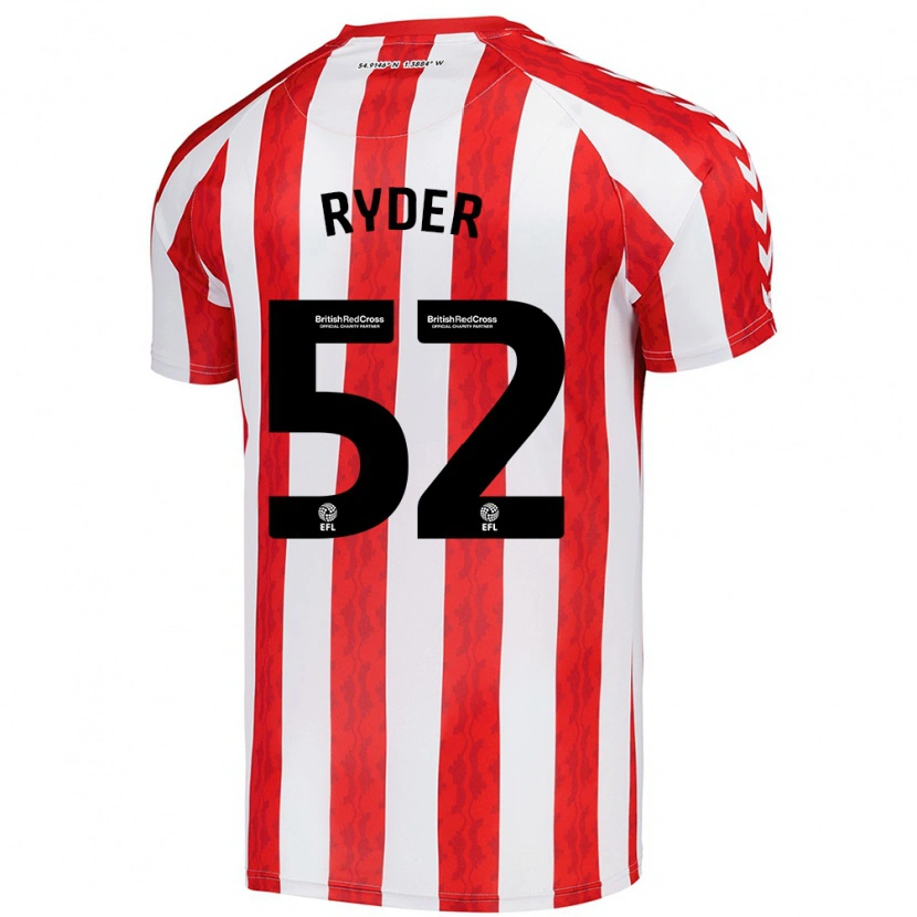 Danxen Kinderen Joe Ryder #52 Rood Wit Thuisshirt Thuistenue 2024/25 T-Shirt