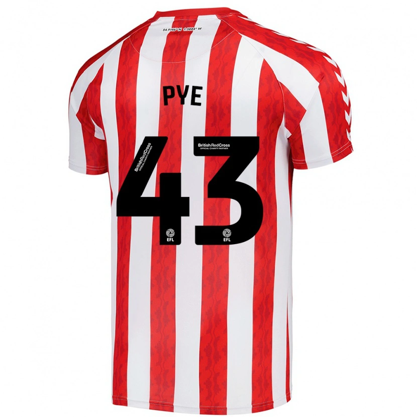 Danxen Kinderen Connor Pye #43 Rood Wit Thuisshirt Thuistenue 2024/25 T-Shirt