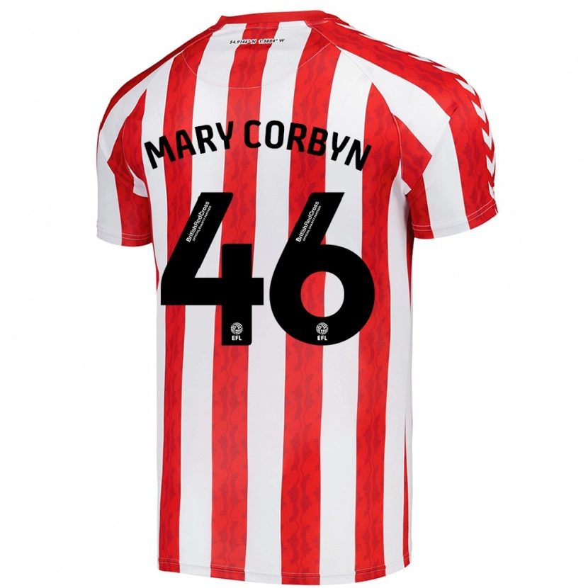 Danxen Kinderen Mary Corbyn #46 Rood Wit Thuisshirt Thuistenue 2024/25 T-Shirt